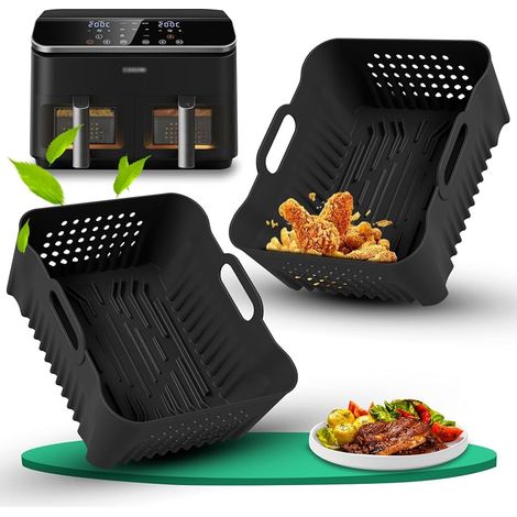 2 Pièces Moule Silicone Air Fryer Réutilisables pour COSORI Dual Blaze 8,5L Friteuse à Air(CAF-R901-AE) - Accessoires pour Cuisson Saine et Sans Gras (1/5)