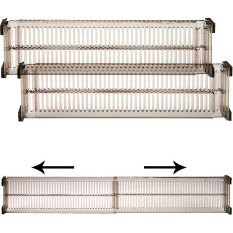 Séparateurs de tiroirs extensibles et réglables, organisateur de vêtements, adaptés aux armoires, cuisines et bureaux, 27,5-518 cm, lot de 2 (1/5)