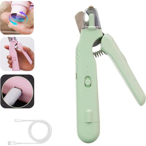 Coupe-ongles électrique pour chiens et chats, 2 en 1, pour petites, moyennes et grandes races, avec lumière LED.-AquaForge (1/5)