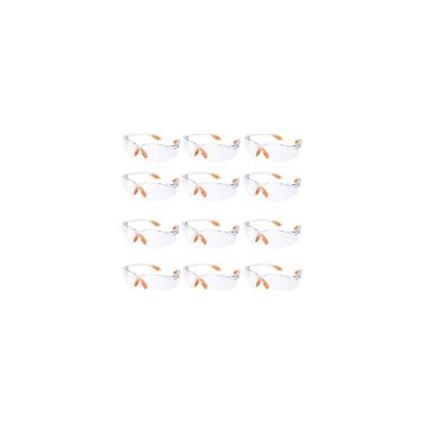 Lot de 12 lunettes de protection – Norme EPI – Verres transparents anti-buée – Protection contre éclaboussures et impacts – Confort ajustable (1/3)