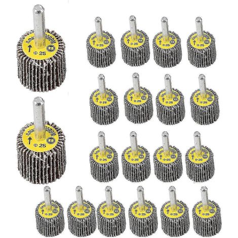 Lot de 20 disques à lamelles montés, grain 80, oxyde d'aluminium, compatibles avec les perceuses - Abrasif SD pour le meulage WHBYV (1/4)