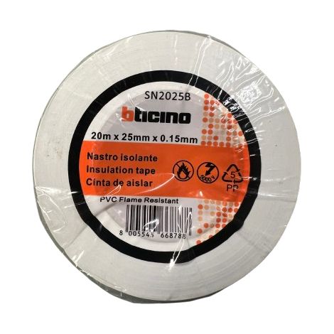 Nastro Isolante in PVC Bianco 25 mm x 20 m Autoestinguente