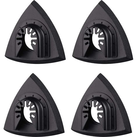 Juego de 4 accesorios triangulares para lijar, que permiten fijar almohadillas de lijado y papel de lija triangular. (1/5)