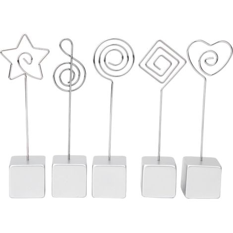 5 Clips porte-cartes mémo photos numéro table support bureau fournitures blanches (1/5)