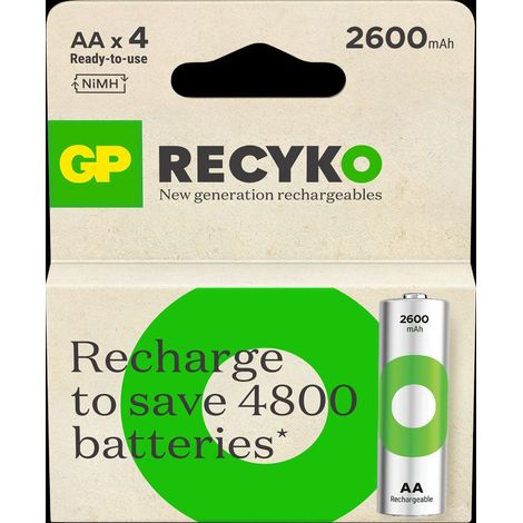 Piles AA ReCyko GP 2600 mAh Ni-MH - Lot de 4
