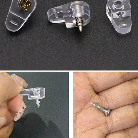 Glass Brackets, Glass Holders, Glass Retaining Clips, Glass Retaining Clips, Glass Holder Clips with Screws for Fixing Glass, Mirrors (1/3)