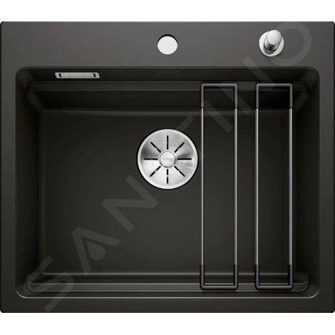 Blanco Etagon 6 - évier en céramique, 584x510 mm, avec commande de vidage et accessoires, noir 525162 (1/5)