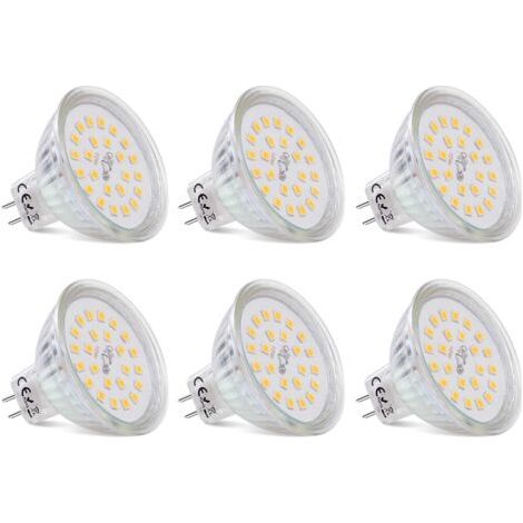 Pr Ampoules LED Spot MR16 Culot GU5.3 Blanc Chaud 2700K, 3,8W Équivalent à Halogène 40W, LED Spot GU5.3 12V Non Dimmable 430 Lumen Lampe LED MR16, Lot de 6 [Classe énergétique E] (1/5)