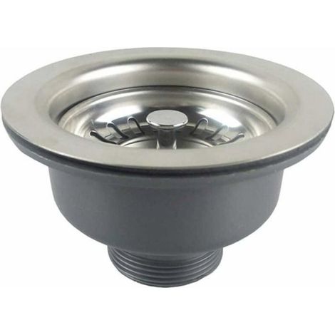 Bonde D'évier - 114 mm - Acier Inoxydable Et Abs - Pour Évier Cuisine Intérieur - 1 Pièce (1/4)