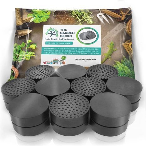 Unsichtbare Gecko-Topffüße für Blumentöpfe und Gartenblumen. Robuste Gummifüße mit verbesserter Anti-Rutsch-Oberfläche, 20er-Pack. (1/5)