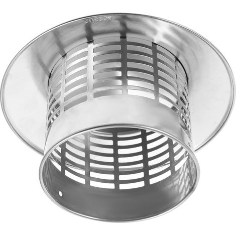 Chapeau de cheminée en acier inoxydable 304 argenté 110mm pour conduit d'évacuation extérieur avec protection contre la pluie et ventilation efficace (1/5)
