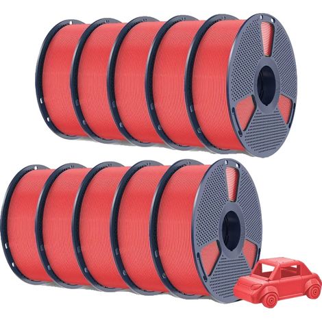 Filamento para impresora 3D, material ecológico, impresiones duraderas, rojo cereza. (1/2)