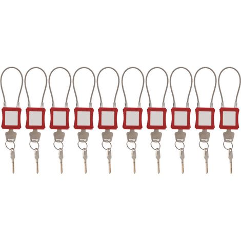 Lucchetto a cavo con chiave, lucchetto elettrico in acciaio inox per la manutenzione delle attrezzature, 10 set (1/5)