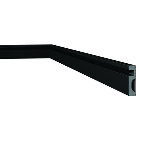 NMC – Plinthe pour éclairage indirect noir mat 2 m – HDPS ultra-résistant – Installation invisible – Éclairage doux vers le bas ou le haut