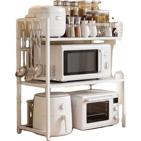 Soporte para microondas, diseño extensible, construcción robusta, BLANCO (1/2)