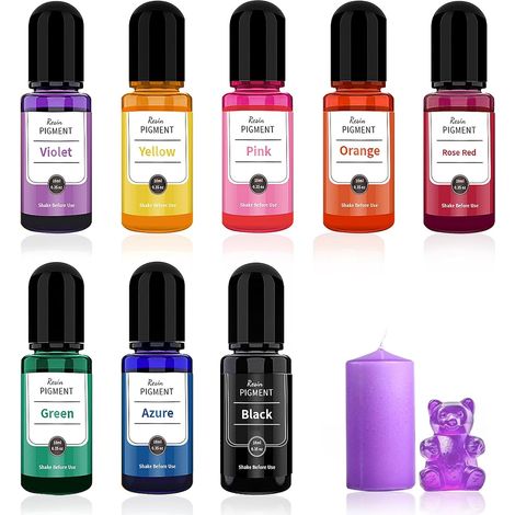 10 Pièces Pigments Colorant Resine Epoxy, Colorant Beton 10ml Colorant Bougie Pour Plâtre Béton Ciment DIY Revêtement En Ciment, Pigments Colorés Projets Créatifs Peinture Artisanale (1/5)