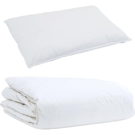 Duvet d'été simple avec oreiller 2 pcs,Couette Blanc Plume de canard CFW49974 (1/5)