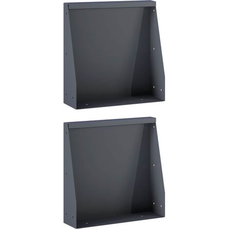 vidaXL Muro de Contención 2 uds. 40 x 12 x 30 cm Acero Gris antracita (1/2)