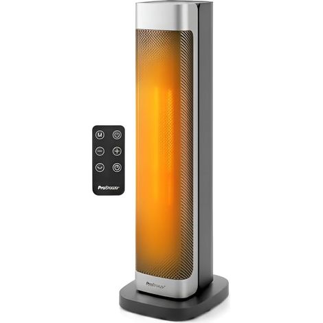 ThermaCube Plus Chauffage d'Appoint 2200W Céramique Soufflant Oscillant - Radiateur Électrique Mobile avec Mode Ventilateur, Thermostat Éco, Télécommande et Écran Tactile pour Chambre (1/5)