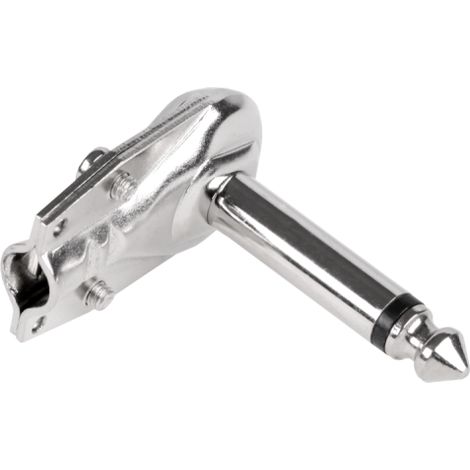 Fiche jack mono 6,3 mm coudée en métal WTY0024