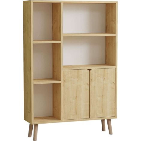 Bücherregal aus Holz "Lumo" - 80 x 24 x 120 cm - Beige