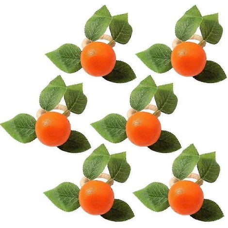 Rond de serviette orange bohème mandarine pour décoration de mariage rustique, faux rond de serviette mandarine (1/5)