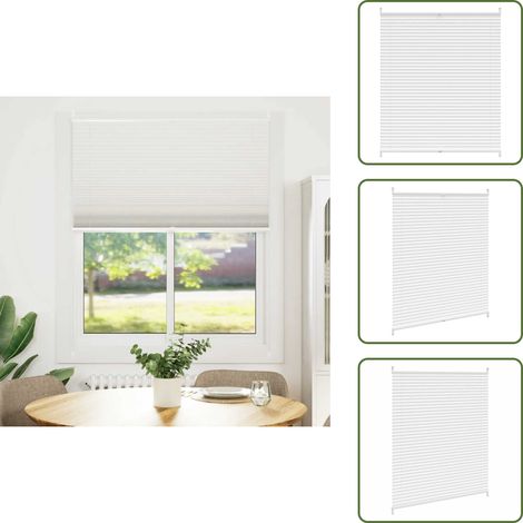 Plissee Faltrollo Rollo Plisseerollo 100x150cm Weiß - Fensterdeko - Plissee - Rollo - Sonnenschutz - Sicht Schutz (1/5)
