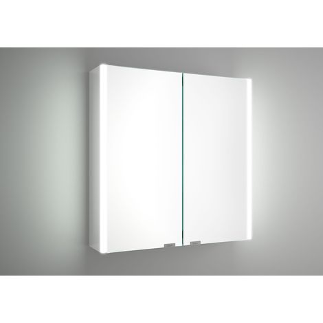 Salgar Spiegelschrank ALLIANCE 600 2 Spiegeltüren doppelt verspiegelt inkl. Schalter und Steckdose und mit seitlichem LED-Licht(22W) 630 x 650 x 150 mm (1/3)