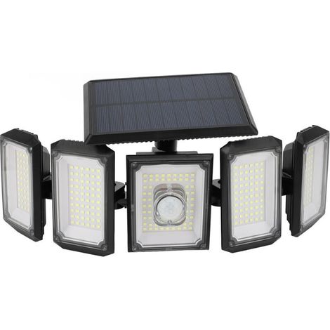 Lampe solaire extérieure avec détecteur de mouvement 300LED Lampe murale pour garage avec télécommande IP65 étanche 2PCS,DUBUNS
