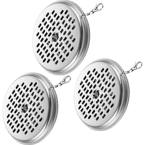 Lot de 3 porte-spirales anti-moustiques, porte-encens portable, porte-spirales anti-moustiques avec couvercle, porte-encens classique en métal pour les voyages, le jardin, la maison et le camping. (1/5)