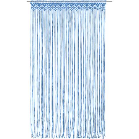 Maison Exclusive - Makramee Vorhang Blau 140x240 cm Baumwolle