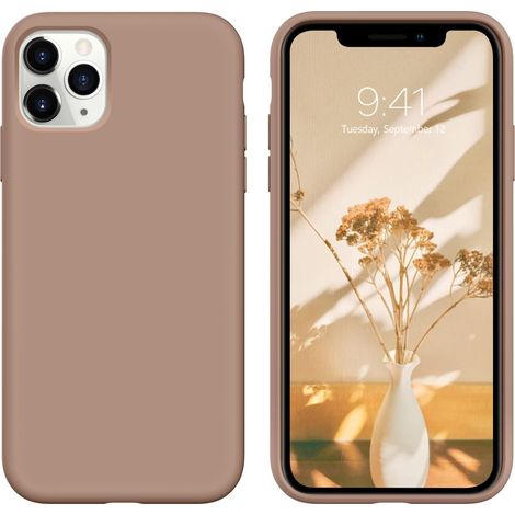 Schutzhülle für Apple iPhone 11 Pro Max, beige Silikonrückseite A2161 (1/4)