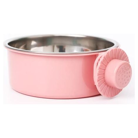 Filiyano-Gamelles amovibles en acier inoxydable pour cage de transport pour chiens et chats (grand modèle rose) Rose L (1/5)