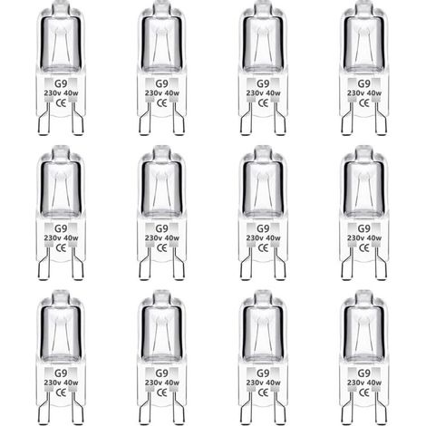 Kaelt - Lot de 12 Ampoule Halogène G9 40W 230V Dimmable 0-100%, 480LM, Blanc Chaud 2700K, G9 Bi-Pin Base Halogène Lampe, Sans Scintillement, pour Four, Lustres, Lampes de Paysage, Éclairage d'armoire (1/5)