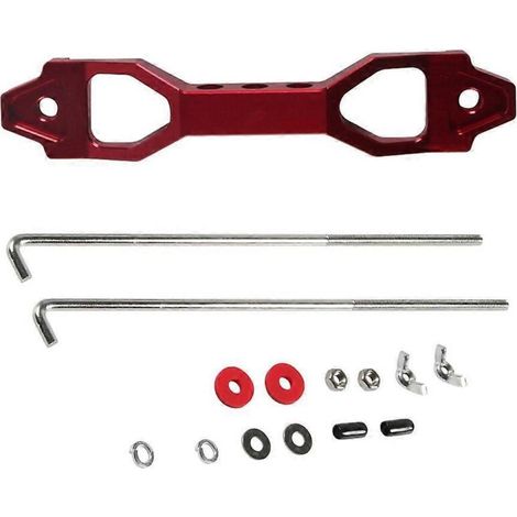 1. Kit de fixation de batterie avec tige de maintien, crochet de plateau en acier inoxydable et boulon en J pour voiture et SUV.