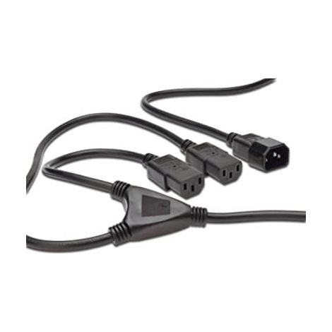 Cable Alimentación Iec C14 Macho  A 2 Iec C13 Hembra 1,7m Ak-440400-017-s