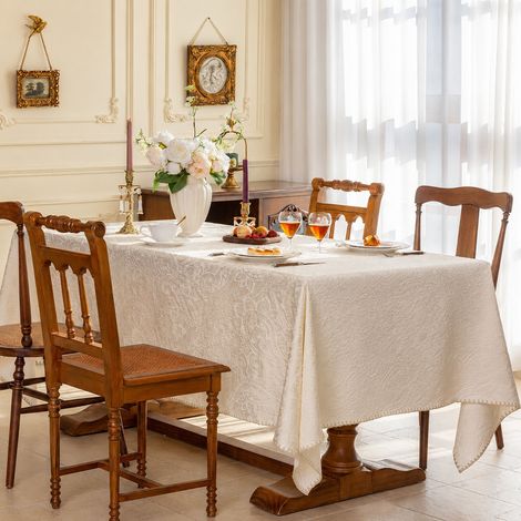 Nappe Jacquard en Relief Ligia Rayonne Imperméable Table Carrée 110 x 110 cm, 1 × 1 × 1 cm 1 g – Livraison gratuite (1/5)
