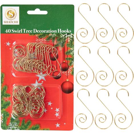 40Pcs Swirl Tree Decoration Hooks Gold (1/5)