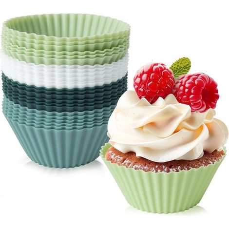 24 Silikon Muffinformen Antihaftbeschichtete Cupcake Form für Muffins, Cupcakes, Gebäck und Puddings Wiederverwendbare Muffinform für Backofen un (1/5)