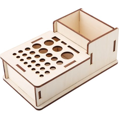 Lot DIY multi trous en bois tilleul pour rangement d'outils de bricolage, support mural pour outils en cuir (1/5)