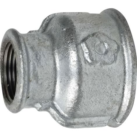 Manchon Réduit Fonte Malléable Galvanisée F/F EN 10242 pour Tuyauterie Ø A: 1/2'' Ø B: 1/4'' (1/2)