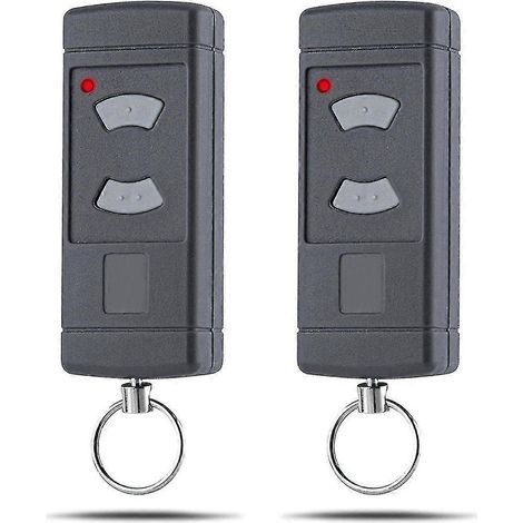 Crea – Lot de 2 émetteurs de porte de garage 40,685 MHz – Compatibles HSE2-40, HS4-40, HSM4-40 – Programmation facile – Plastique gris (1/4)