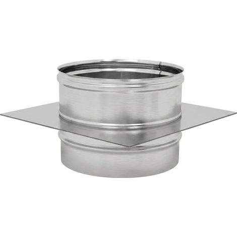 MAKA Supporto a Solaio per Canna Fumaria in Acciaio Inox, Piastra di Sostegno per Attraversamento Solaio AISI 316 Ø 180 mm (1/5)