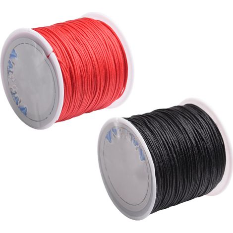 Fil de nylon tressé de 0,8 mm (environ 90 m/rouleau) pour la fabrication de bracelets et de bijoux. (1/5)