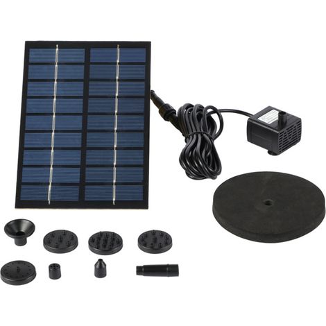 Pompe solaire flottante 1,7 W pour bassin, avec 6 styles de jets, idéale pour les bassins de jardin, les bains d'oiseaux et les étangs à poissons. (1/5)