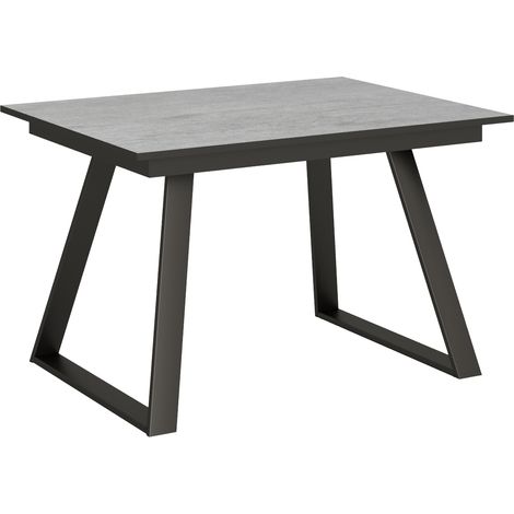 Tavolo allungabile 90x120/180 cm Bernadette Cemento telaio Antracite (1/5)