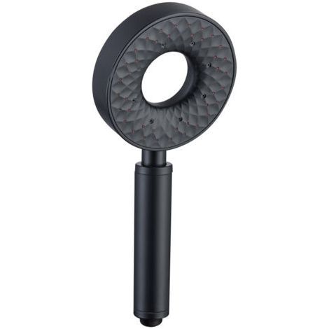 Shower Head Anti Limescale High Pressure Hand Shower 3 Function Water Saving Handheld Shower Head, ABS, Round, Black (1/5)