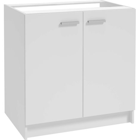 Wandhängender Küchenschrank – Weißer Küchenschrank – 80 x 82 x 49 cm – Matte Oberfläche – MDF – Unterbau-Stauraum (1/5)