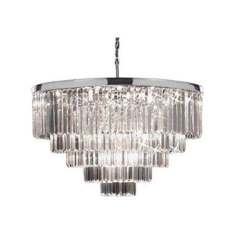 Hereford Fall XL Chrome - lustre en cristal 80cm (1/5)