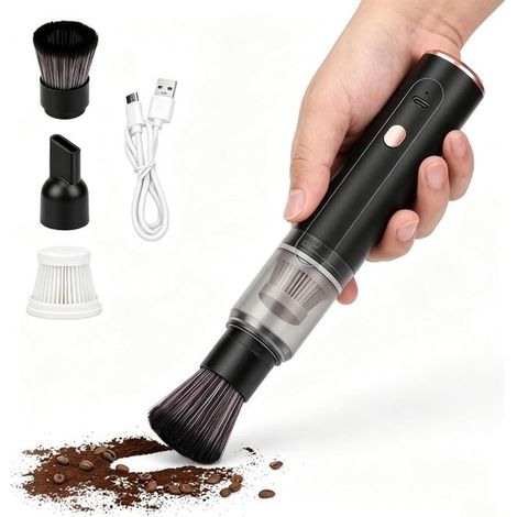 Mini aspirateur sans fil 2 en 1 - Noir - Aspirateur portatif rechargeable - Aspirateur de miettes sans fil (1/5)